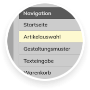 Auswahl über Artikelgruppen